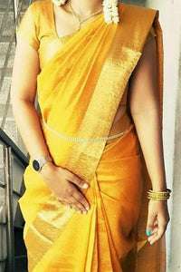 Yellow Colored Designer Faux Silk Saree