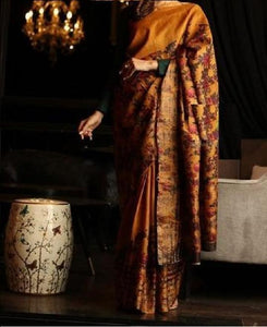 Brown Color Saree With Blouse Piece