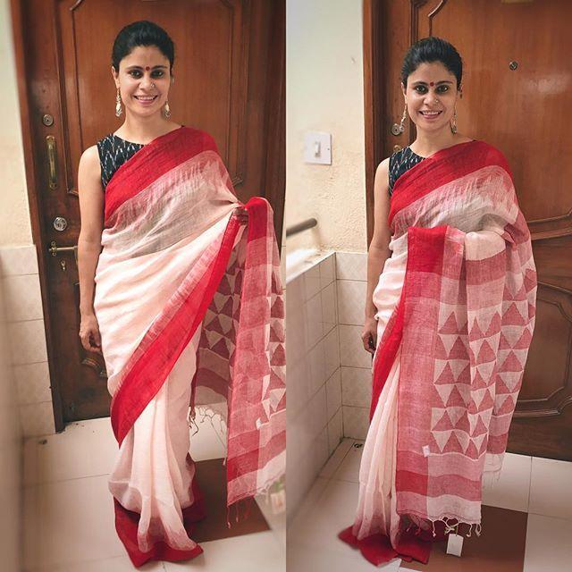 Pink Color Saree With Blouse Piece